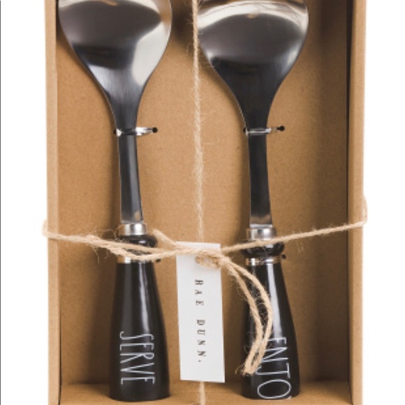 RAE DUNN BLACK PLATES,SERVING SPOONS & GRANOLA JAR - Picture 3 of 3